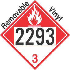 Combustible Class 3 UN2293 Removable Vinyl DOT Placard