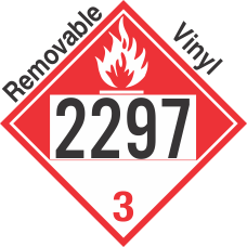 Combustible Class 3 UN2297 Removable Vinyl DOT Placard