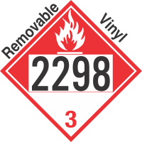 Combustible Class 3 UN2298 Removable Vinyl DOT Placard