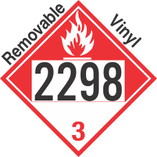 Combustible Class 3 UN2298 Removable Vinyl DOT Placard