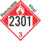 Combustible Class 3 UN2301 Removable Vinyl DOT Placard