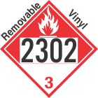 Combustible Class 3 UN2302 Removable Vinyl DOT Placard