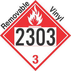Combustible Class 3 UN2303 Removable Vinyl DOT Placard