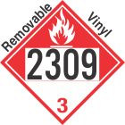 Combustible Class 3 UN2309 Removable Vinyl DOT Placard