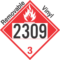 Combustible Class 3 UN2309 Removable Vinyl DOT Placard