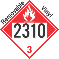 Combustible Class 3 UN2310 Removable Vinyl DOT Placard