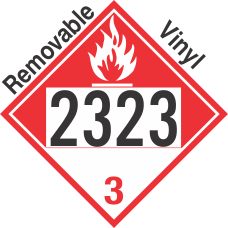 Combustible Class 3 UN2323 Removable Vinyl DOT Placard