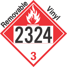 Combustible Class 3 UN2324 Removable Vinyl DOT Placard