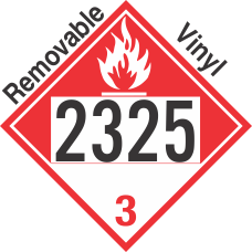 Combustible Class 3 UN2325 Removable Vinyl DOT Placard