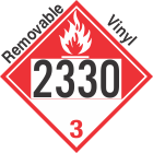 Combustible Class 3 UN2330 Removable Vinyl DOT Placard