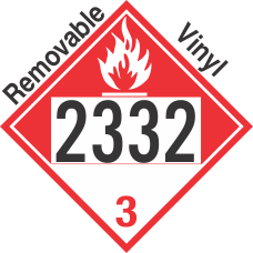 Combustible Class 3 UN2332 Removable Vinyl DOT Placard
