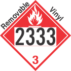 Combustible Class 3 UN2333 Removable Vinyl DOT Placard