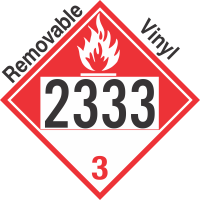 Combustible Class 3 UN2333 Removable Vinyl DOT Placard