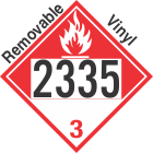 Combustible Class 3 UN2335 Removable Vinyl DOT Placard