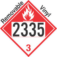 Combustible Class 3 UN2335 Removable Vinyl DOT Placard