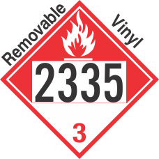 Combustible Class 3 UN2335 Removable Vinyl DOT Placard