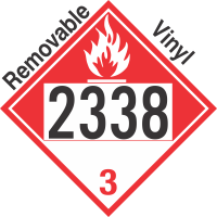 Combustible Class 3 UN2338 Removable Vinyl DOT Placard