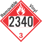 Combustible Class 3 UN2340 Removable Vinyl DOT Placard