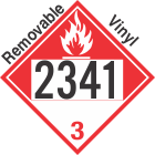Combustible Class 3 UN2341 Removable Vinyl DOT Placard