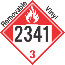 Combustible Class 3 UN2341 Removable Vinyl DOT Placard