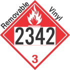 Combustible Class 3 UN2342 Removable Vinyl DOT Placard