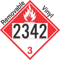 Combustible Class 3 UN2342 Removable Vinyl DOT Placard