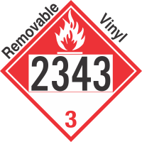 Combustible Class 3 UN2343 Removable Vinyl DOT Placard