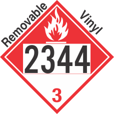 Combustible Class 3 UN2344 Removable Vinyl DOT Placard