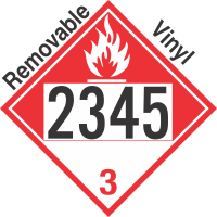 Combustible Class 3 UN2345 Removable Vinyl DOT Placard