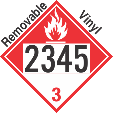 Combustible Class 3 UN2345 Removable Vinyl DOT Placard