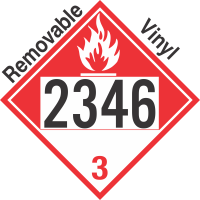 Combustible Class 3 UN2346 Removable Vinyl DOT Placard