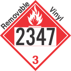 Combustible Class 3 UN2347 Removable Vinyl DOT Placard