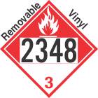 Combustible Class 3 UN2348 Removable Vinyl DOT Placard
