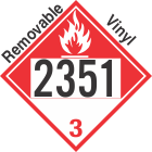 Combustible Class 3 UN2351 Removable Vinyl DOT Placard