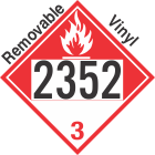 Combustible Class 3 UN2352 Removable Vinyl DOT Placard