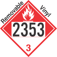 Combustible Class 3 UN2353 Removable Vinyl DOT Placard