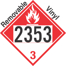 Combustible Class 3 UN2353 Removable Vinyl DOT Placard