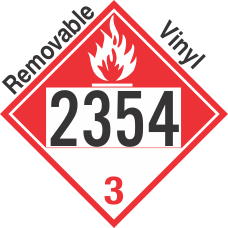 Combustible Class 3 UN2354 Removable Vinyl DOT Placard