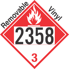Combustible Class 3 UN2358 Removable Vinyl DOT Placard