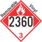 Combustible Class 3 UN2360 Removable Vinyl DOT Placard