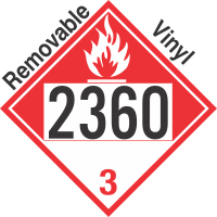 Combustible Class 3 UN2360 Removable Vinyl DOT Placard