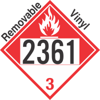 Combustible Class 3 UN2361 Removable Vinyl DOT Placard