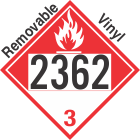 Combustible Class 3 UN2362 Removable Vinyl DOT Placard