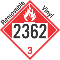 Combustible Class 3 UN2362 Removable Vinyl DOT Placard