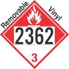 Combustible Class 3 UN2362 Removable Vinyl DOT Placard
