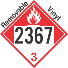 Combustible Class 3 UN2367 Removable Vinyl DOT Placard