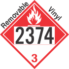 Combustible Class 3 UN2374 Removable Vinyl DOT Placard