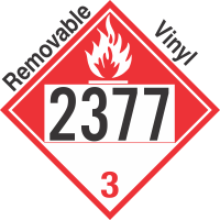 Combustible Class 3 UN2377 Removable Vinyl DOT Placard