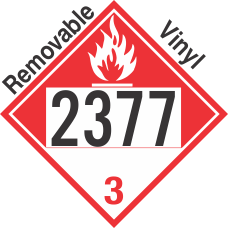 Combustible Class 3 UN2377 Removable Vinyl DOT Placard