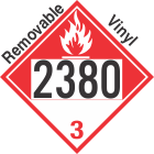 Combustible Class 3 UN2380 Removable Vinyl DOT Placard